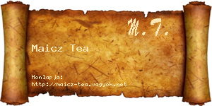 Maicz Tea névjegykártya